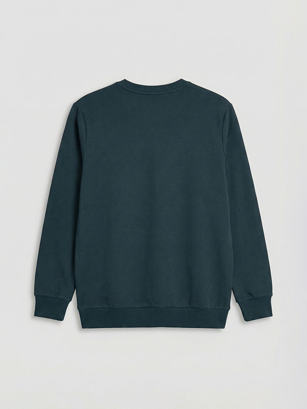 Petrol Bisiklet Yaka Erkek Kalın Sweatshirt-1