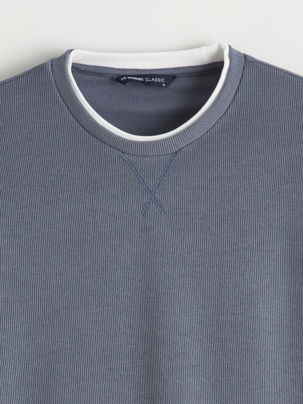 İndigo Bisiklet Yaka Erkek Sweatshirt-1