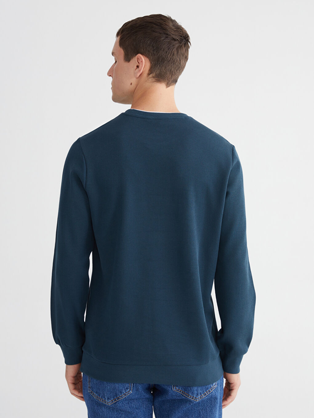 Bisiklet Yaka Erkek Sweatshirt-3