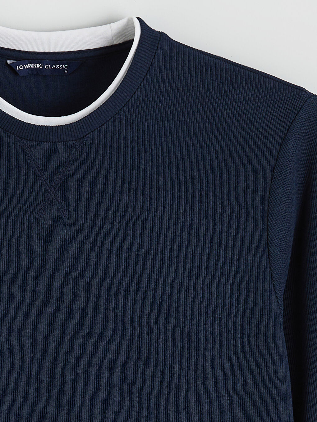 Lacivert Bisiklet Yaka Erkek Sweatshirt-5