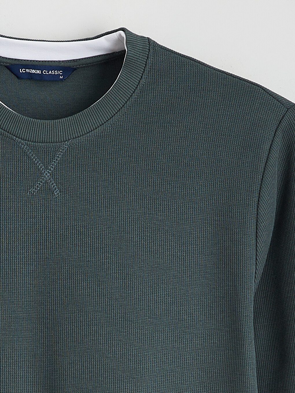 Yeşil Bisiklet Yaka Erkek Sweatshirt-6