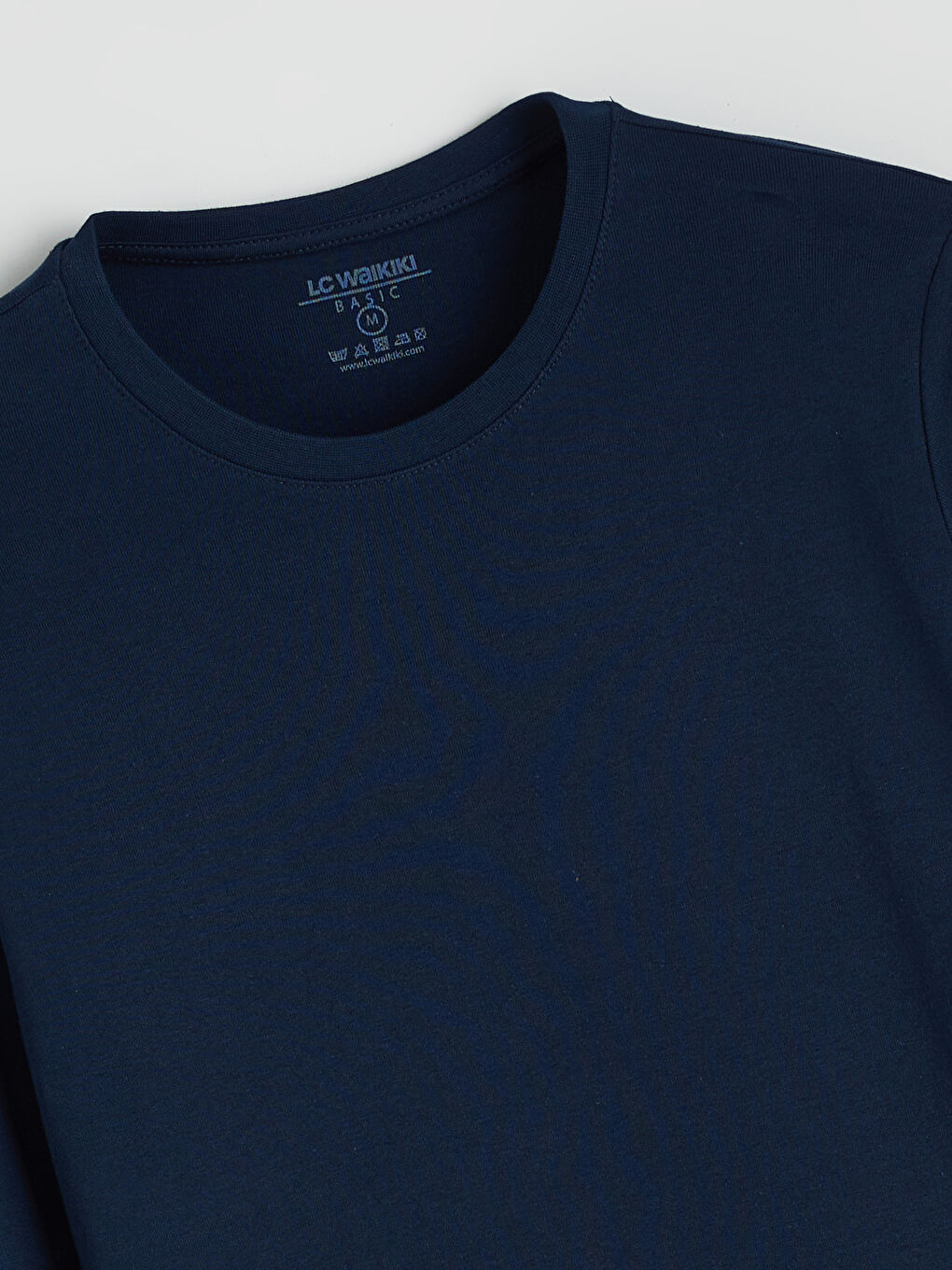 Lacivert Bisiklet Yaka Uzun Kollu Erkek Tişört-5