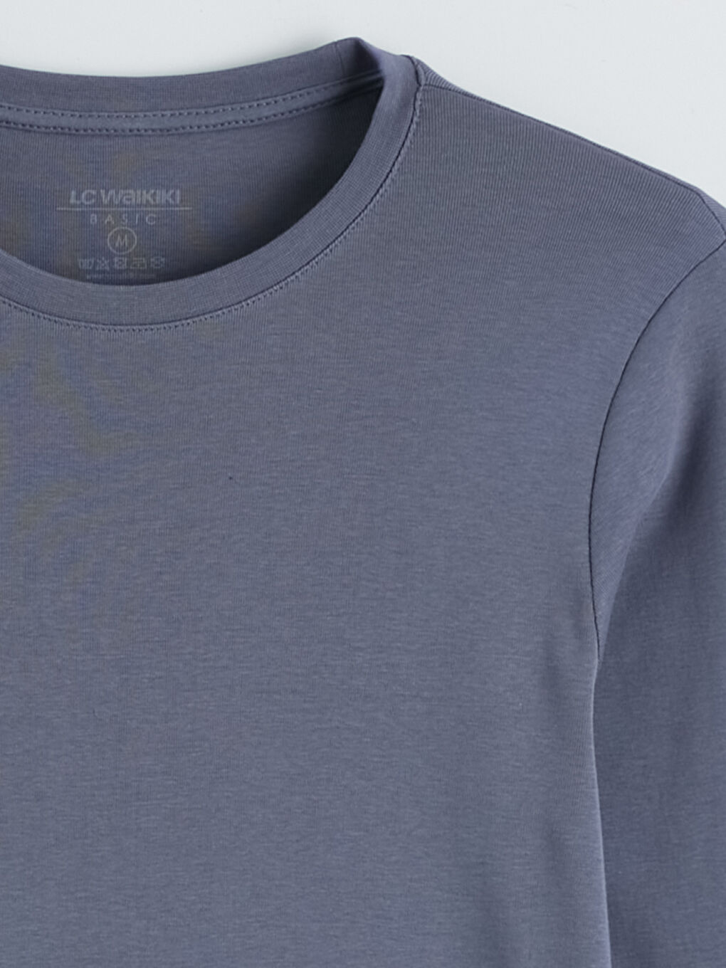 İndigo Bisiklet Yaka Uzun Kollu Erkek Tişört-1