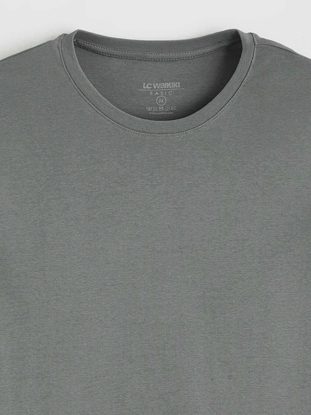 Yeşil Bisiklet Yaka Uzun Kollu Erkek Tişört-5