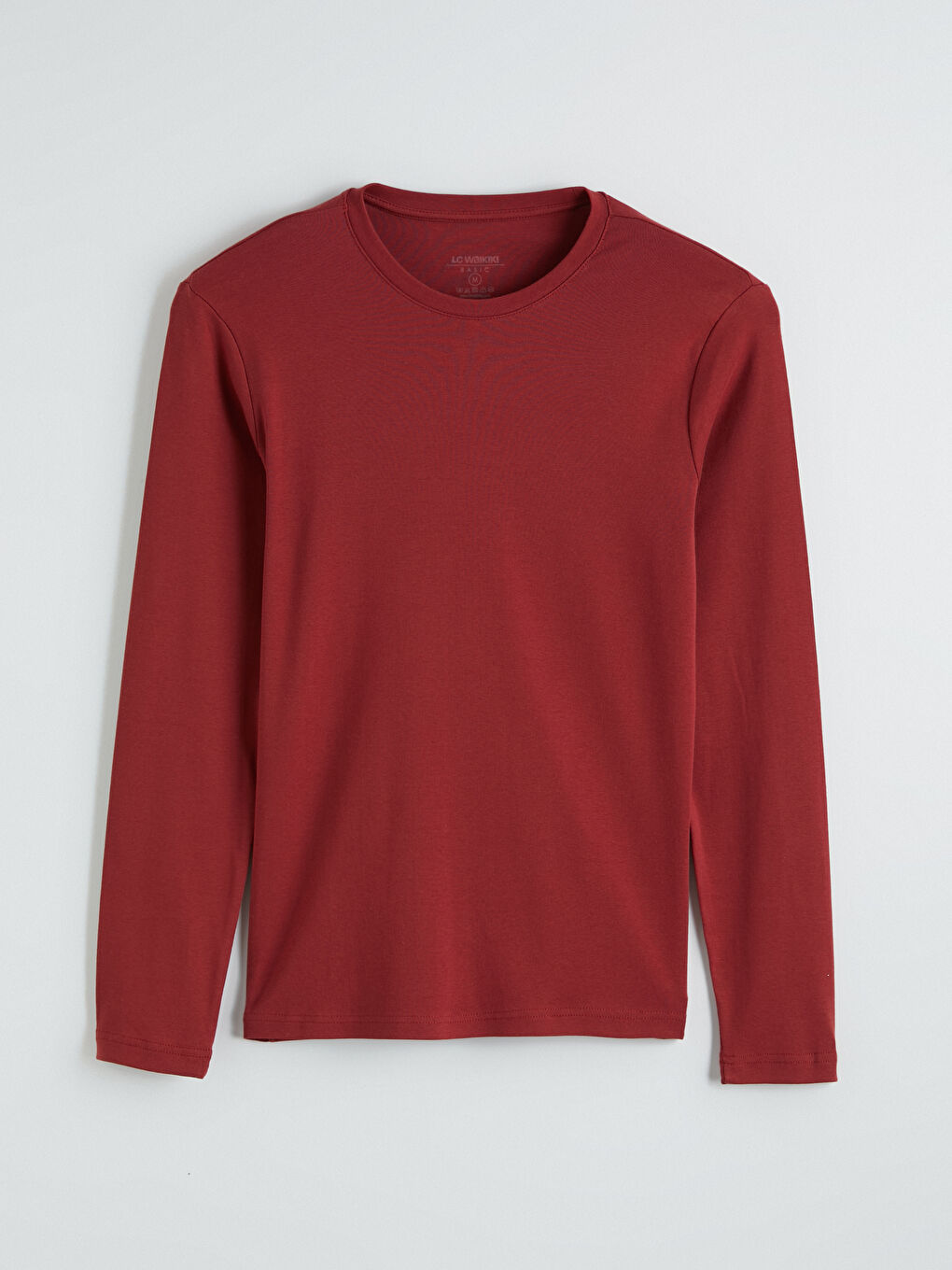 Bordo Bisiklet Yaka Uzun Kollu Erkek Tişört