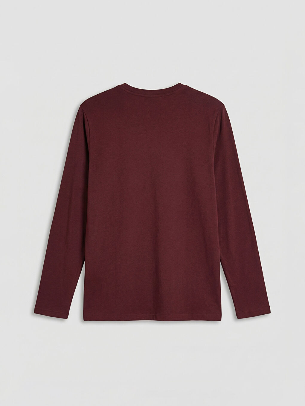 Bordo Bisiklet Yaka Uzun Kollu Erkek Tişört-1