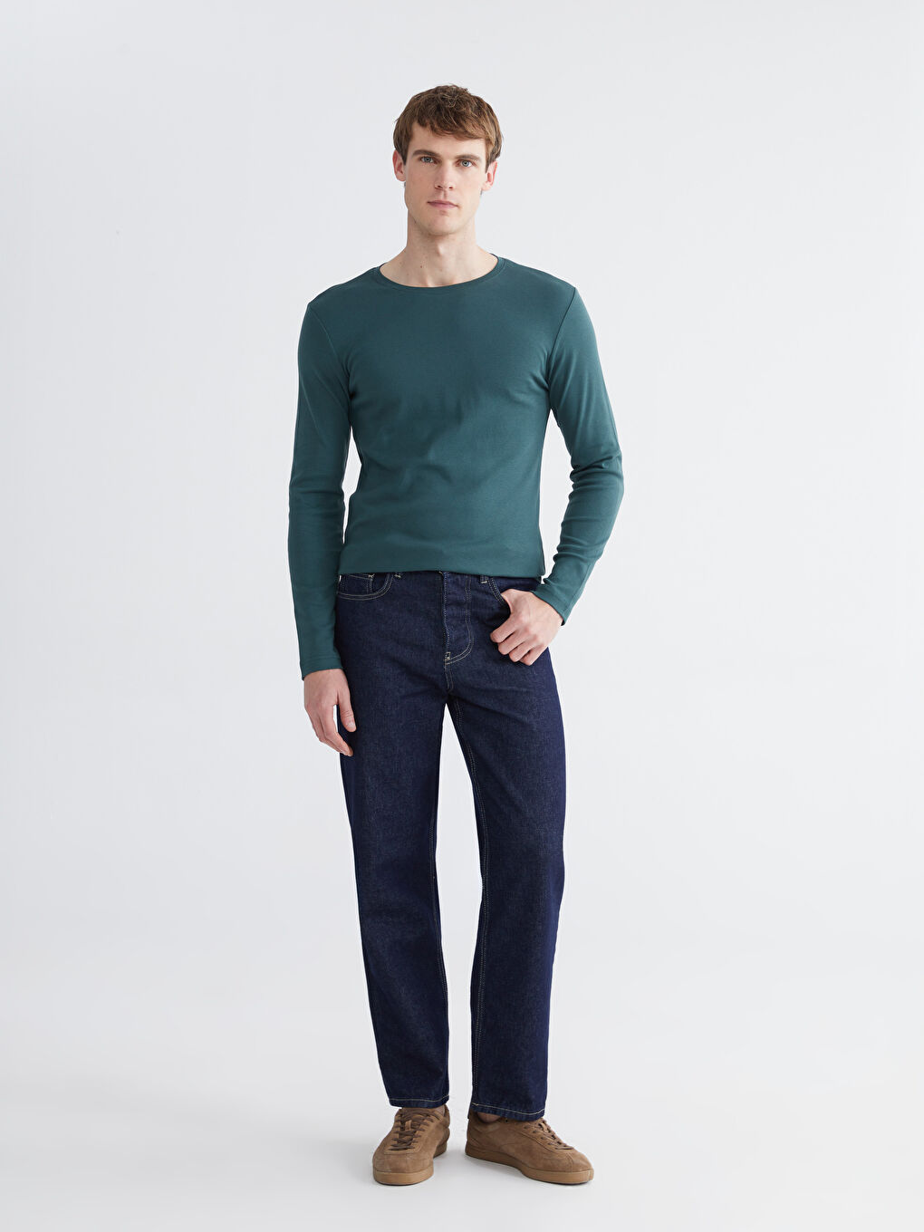 Crew Neck Long Sleeve Men's T-Shirt-1