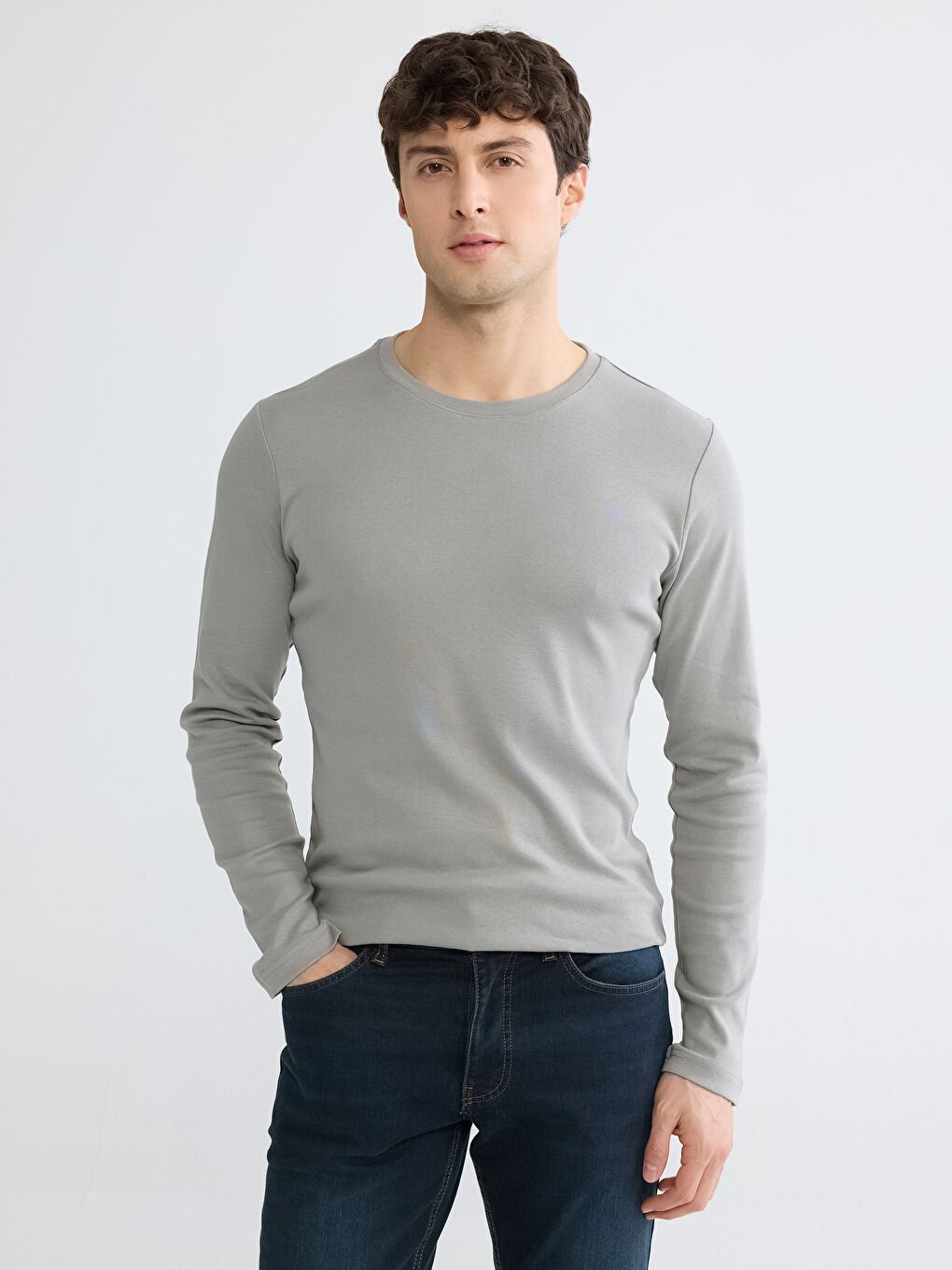 Crew Neck Long Sleeve Men's T-Shirt