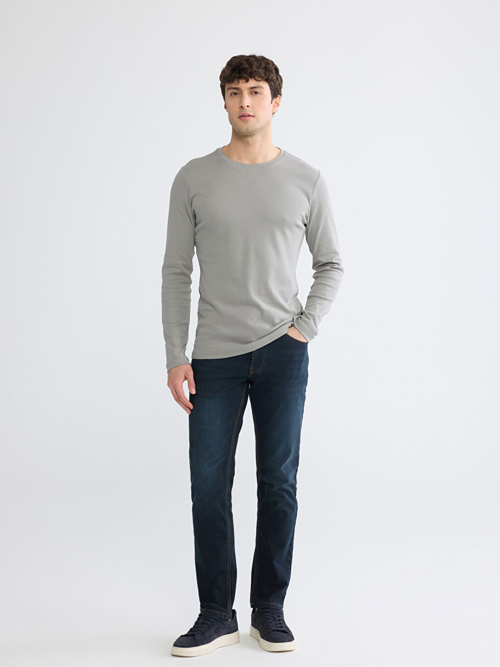 Crew Neck Long Sleeve Men's T-Shirt-1