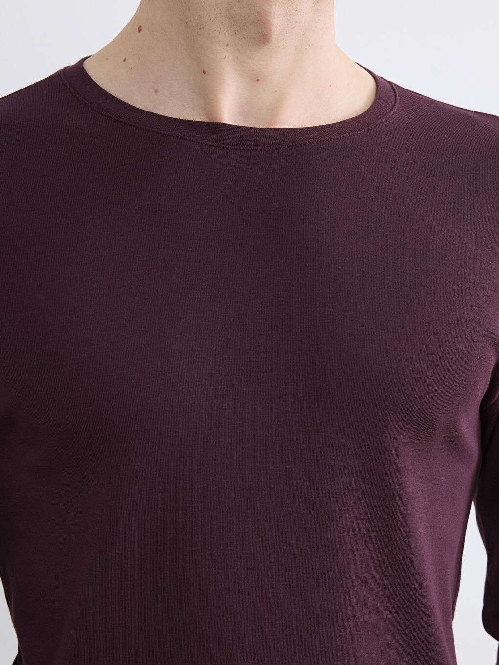 Mürdüm Bisiklet Yaka Uzun Kollu Erkek Tişört-2