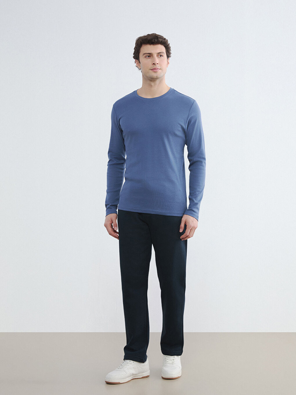 Crew Neck Long Sleeve Men's T-Shirt-1