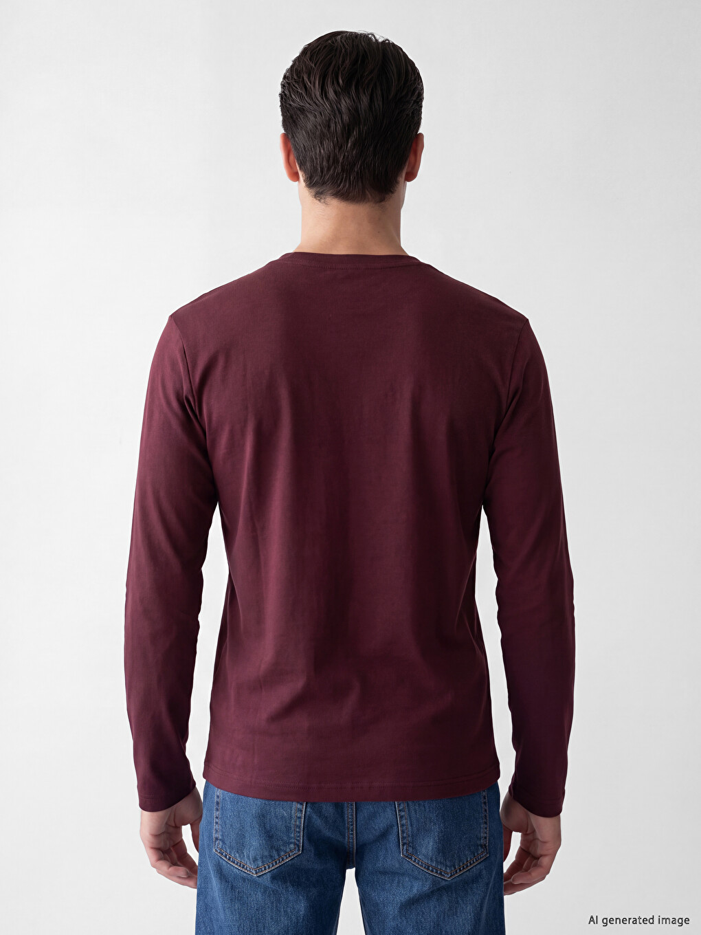 Crew Neck Long Sleeve Men's T-shirt-2