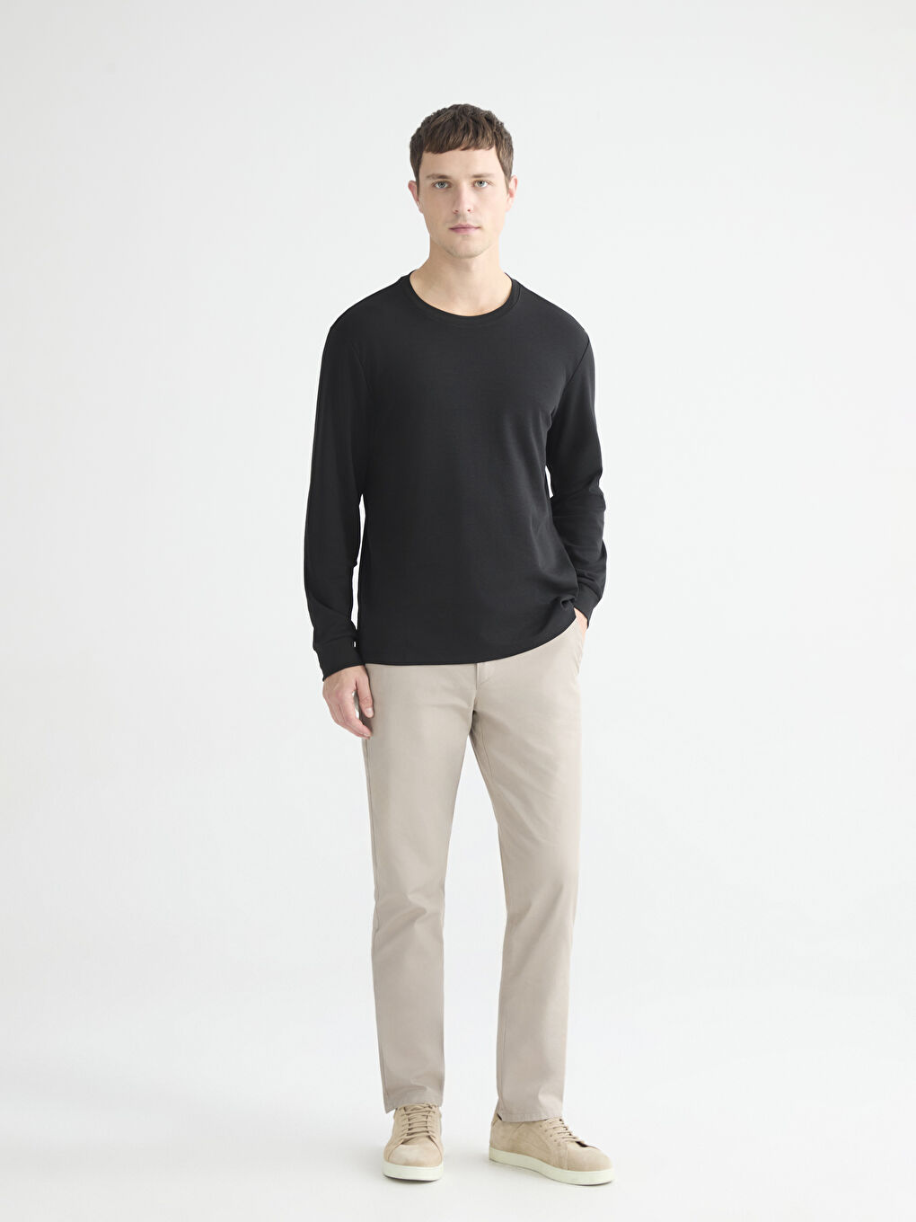 Crew Neck Long Sleeve Men's T-Shirt-1