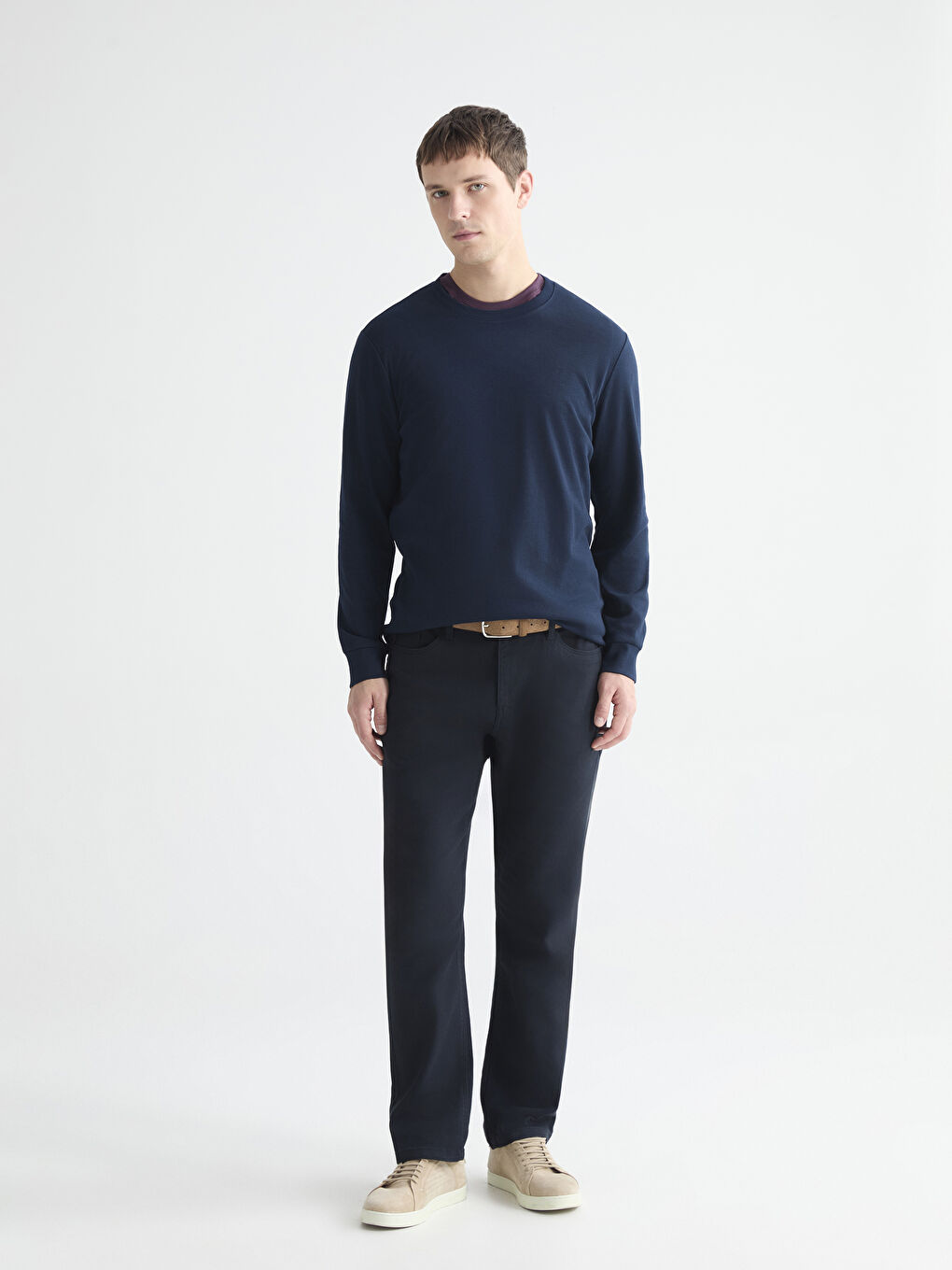 Crew Neck Long Sleeve Men's T-Shirt-1