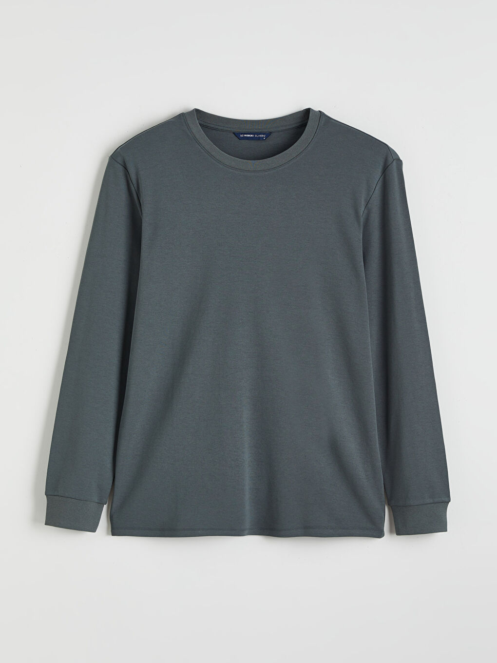 Мужская футболка с длинным рукавом и круглым вырезом-4