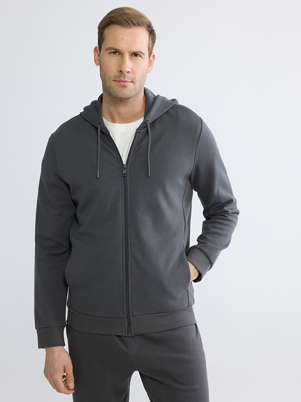 Hooded Men's Zip-Up Sweatshirt