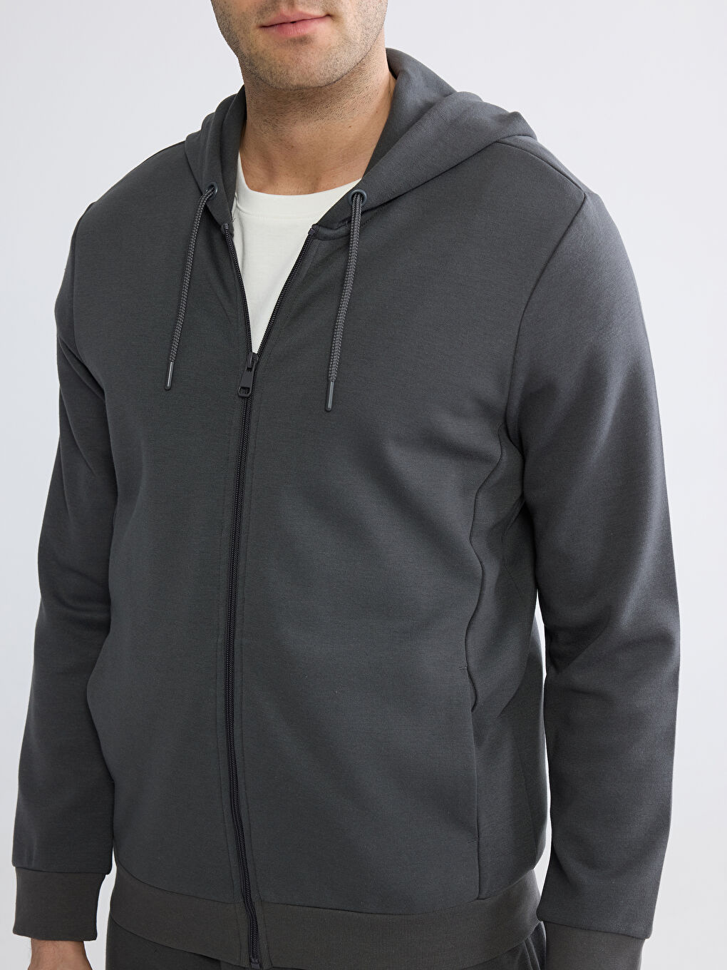 Hooded Men's Zip-Up Sweatshirt-2
