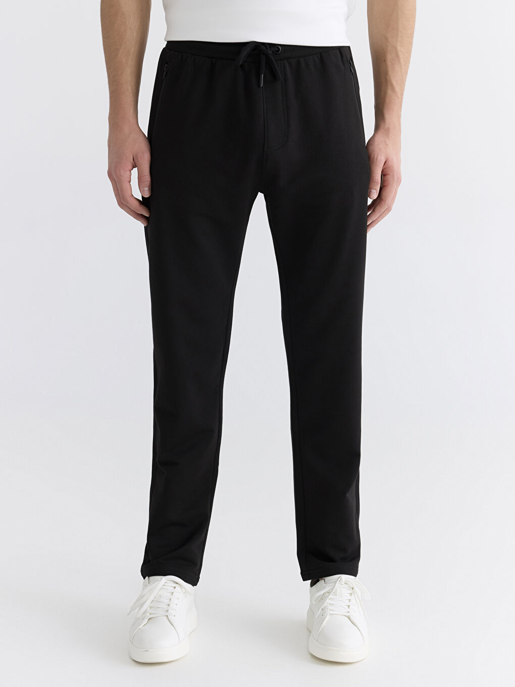 Siyah Standart Kalıp Erkek Eşofman Altı-1