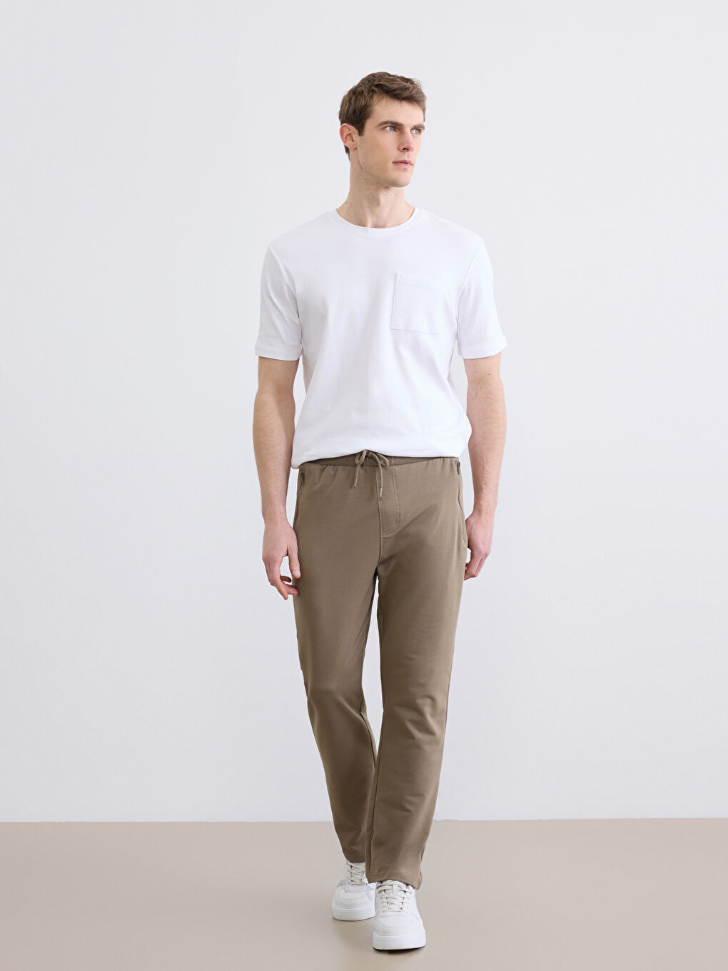 Haki Standart Kalıp Erkek Eşofman Altı