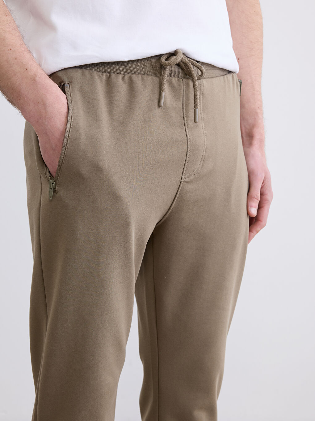 Haki Standart Kalıp Erkek Eşofman Altı-2