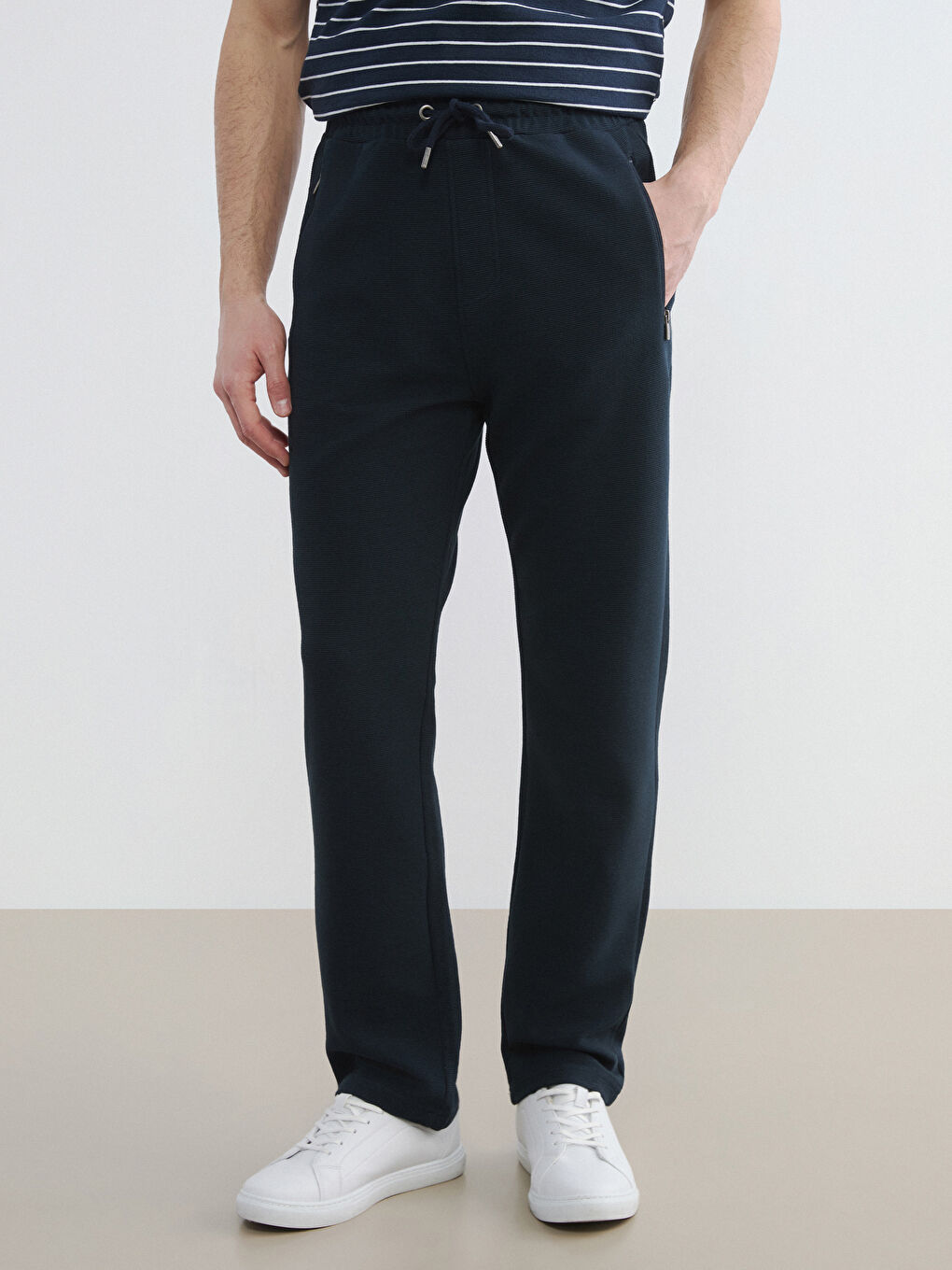 Lacivert Standart Kalıp Erkek Eşofman Altı-2