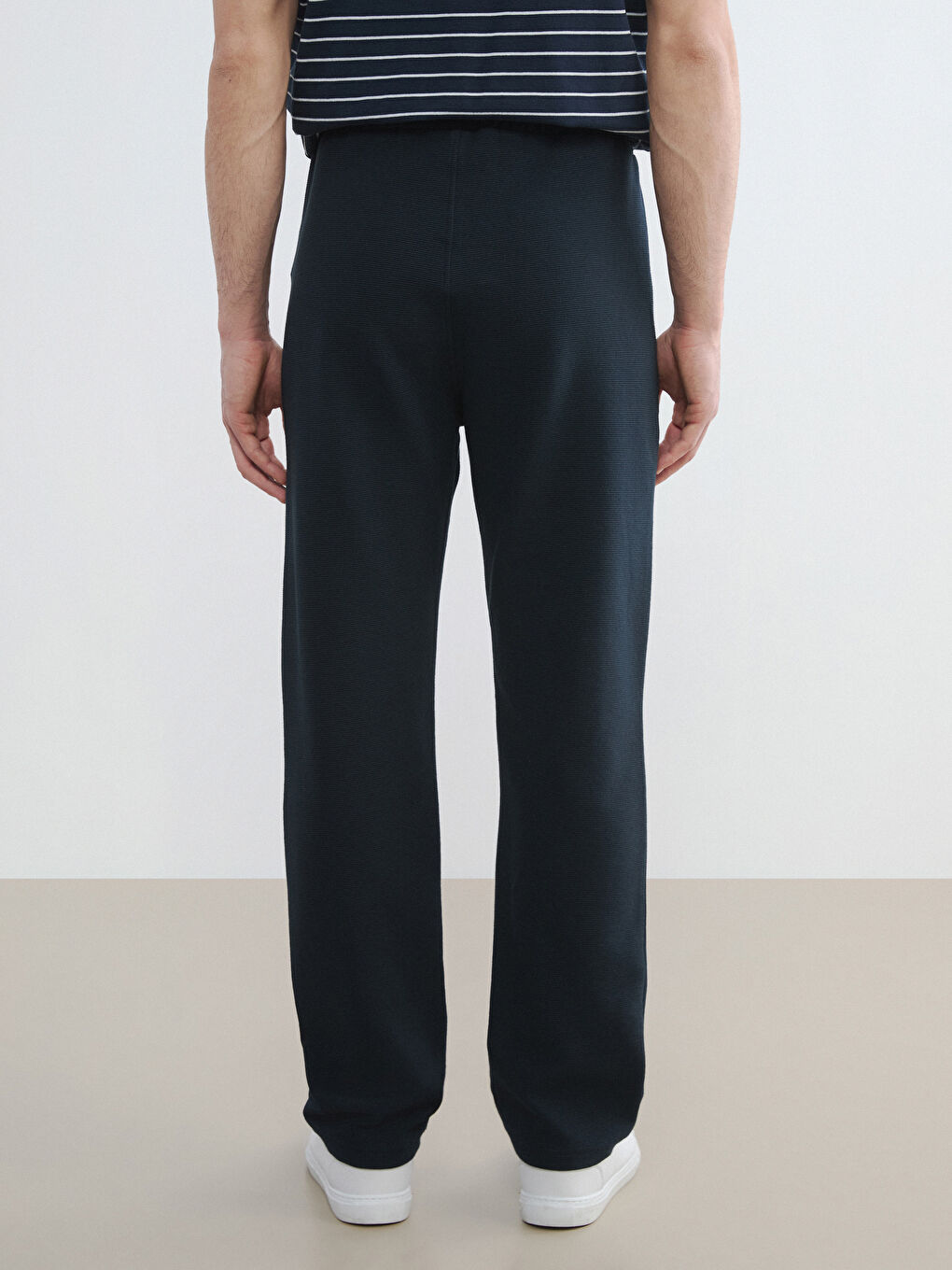 Lacivert Standart Kalıp Erkek Eşofman Altı-4