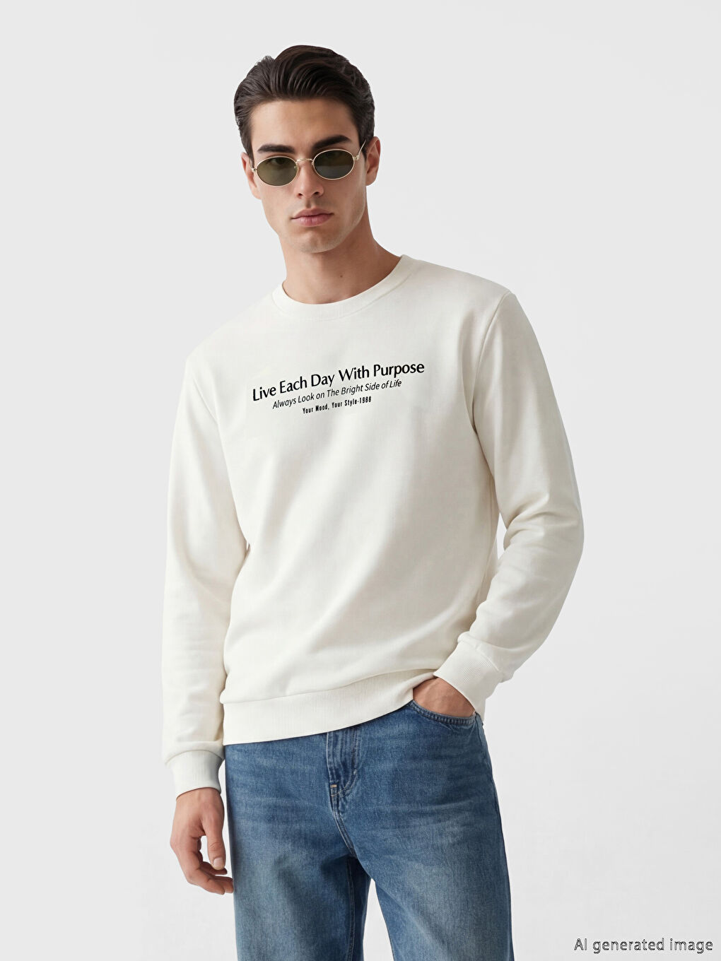 Printed Men's Thick Sweatshirt
