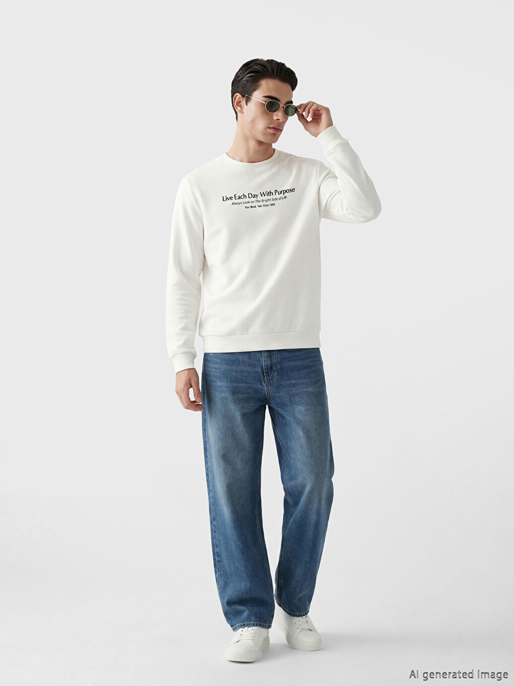 Printed Men's Thick Sweatshirt-1