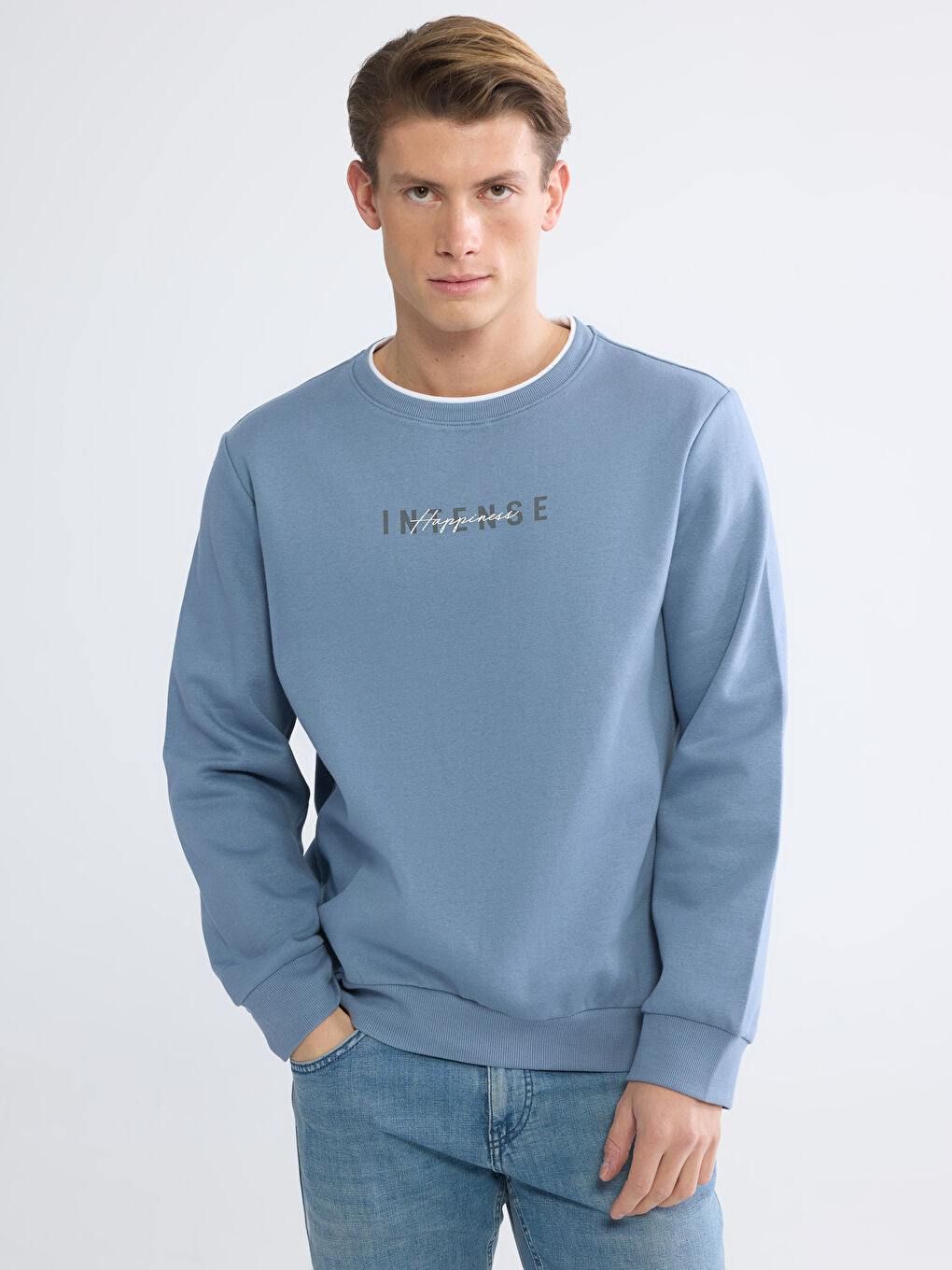 Men's Printed, Brushed-Back Fleece Sweatshirt