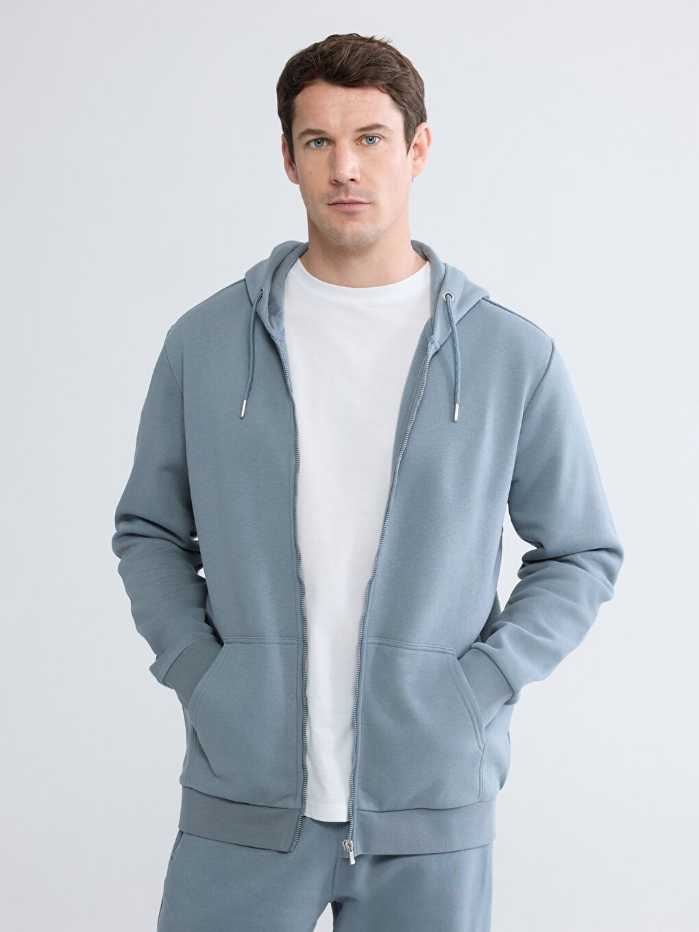 Muški dukserica sa kapuljačom na rajsferšlus