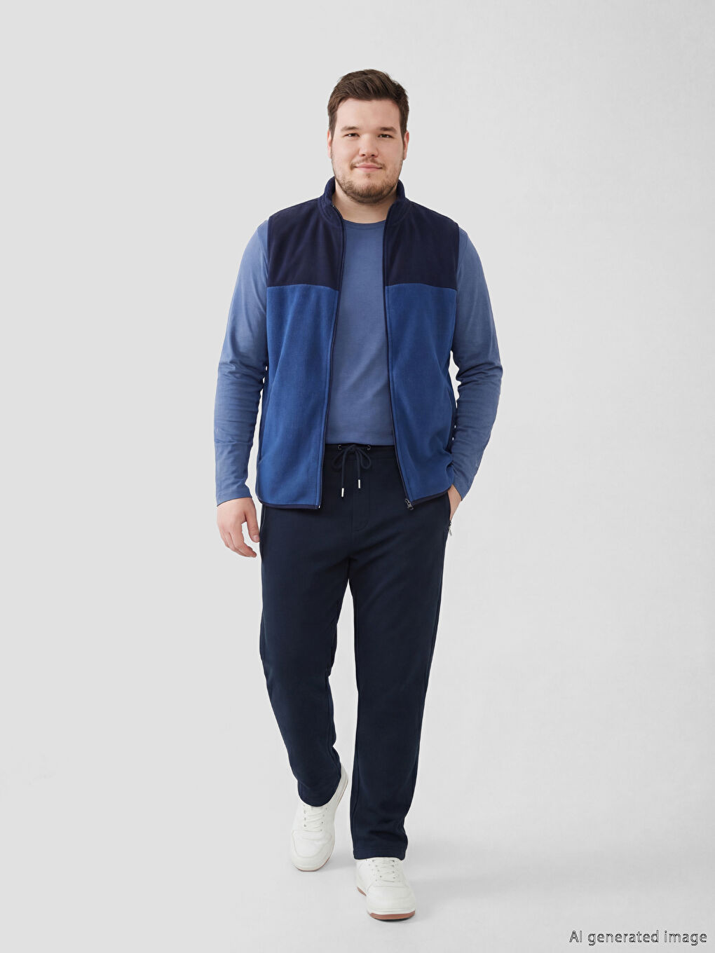 Lacivert Standart Kalıp Erkek Kalın Eşofman Altı-1