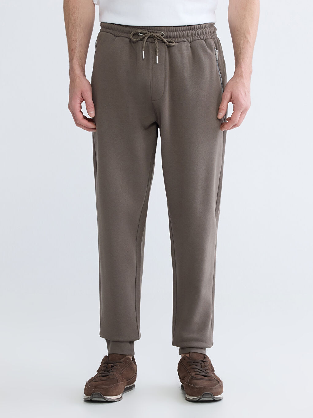 Мужчины Коричневый Спортивные джоггеры-1