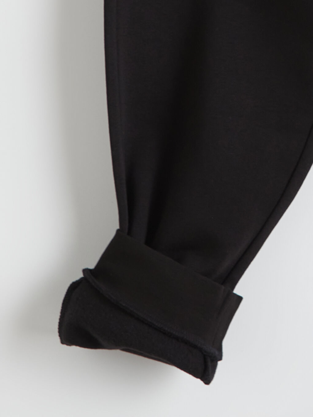 Siyah Standart Kalıp Erkek Kalın Jogger Eşofman Altı-5