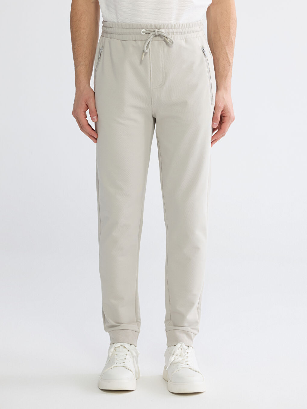 Bej Standart Kalıp Erkek Jogger Eşofman Altı-1