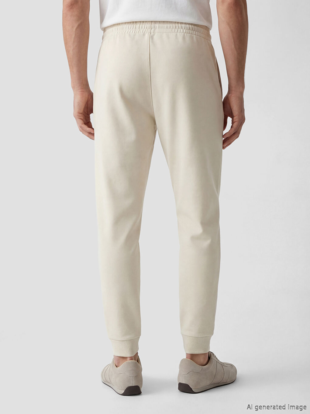 Bej Standart Kalıp Erkek Jogger Eşofman Altı-2