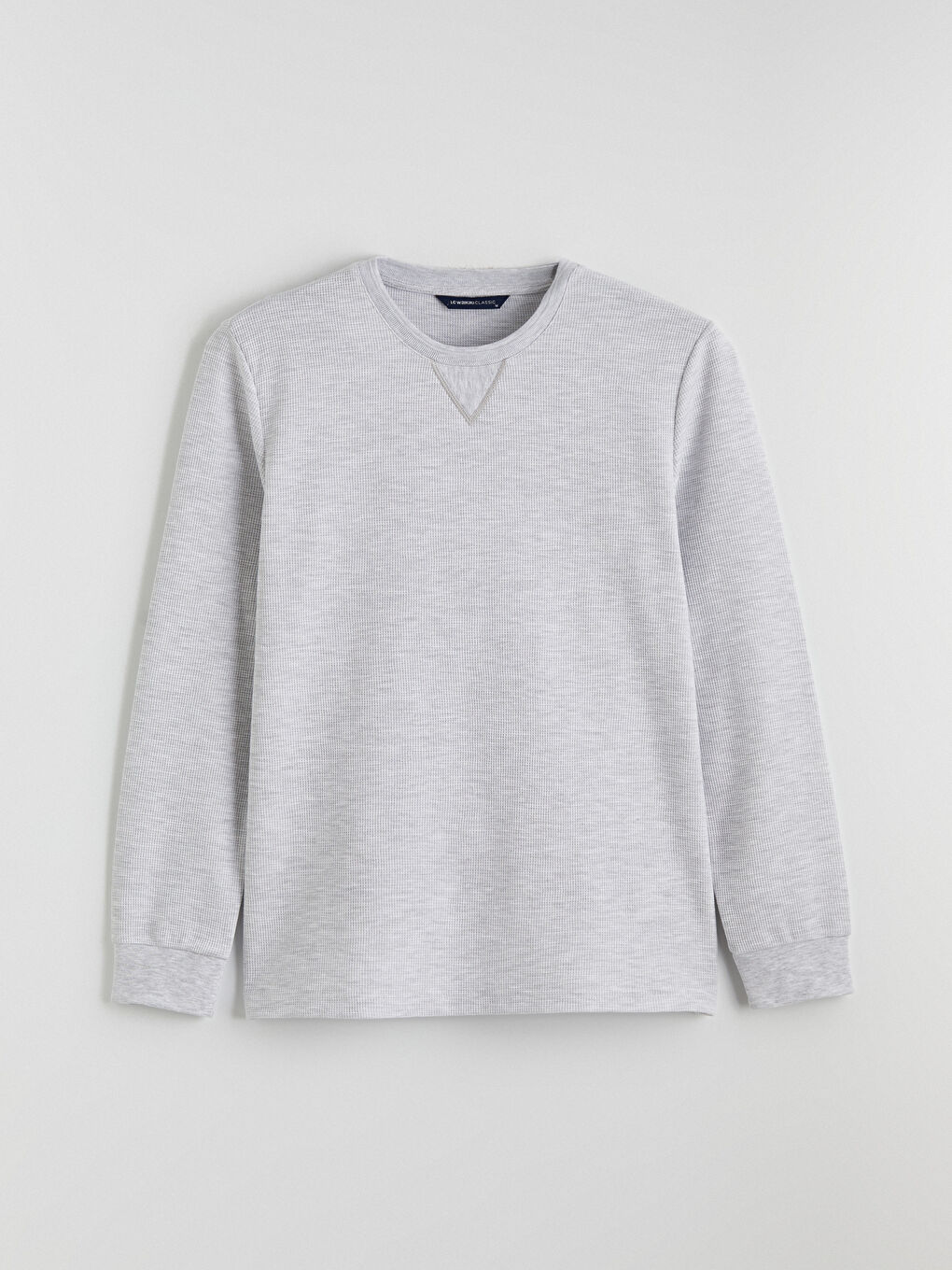 Bej Bisiklet Yaka Erkek Sweatshirt