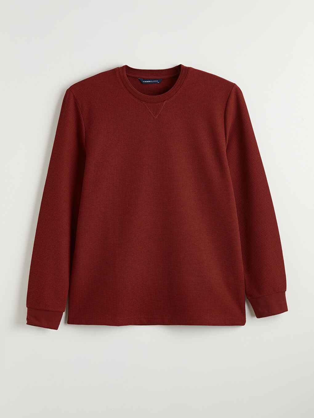 Kahverengi Bisiklet Yaka Erkek Sweatshirt-4