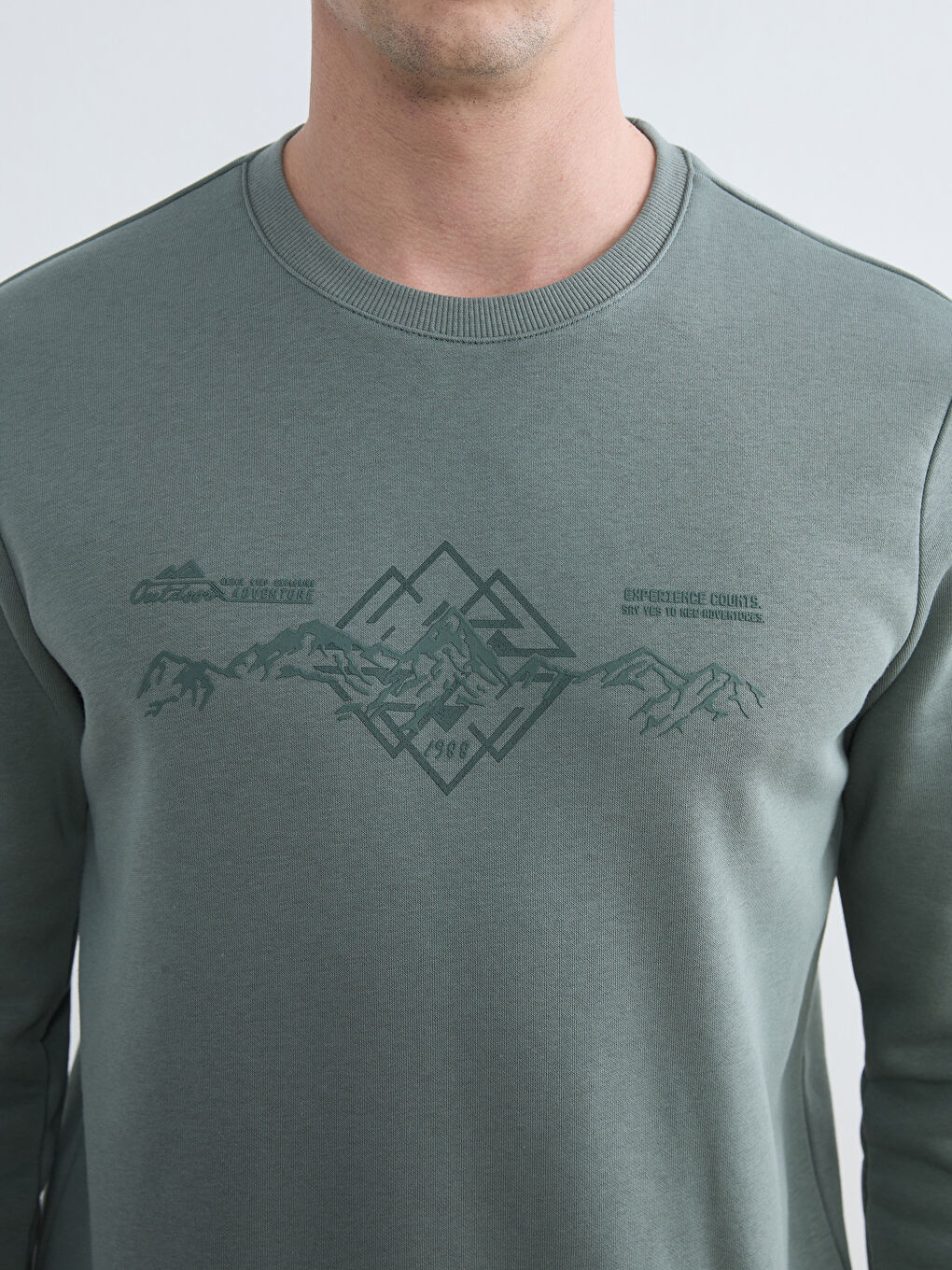 Crew Neck Printed Men's Sweatshirt-2