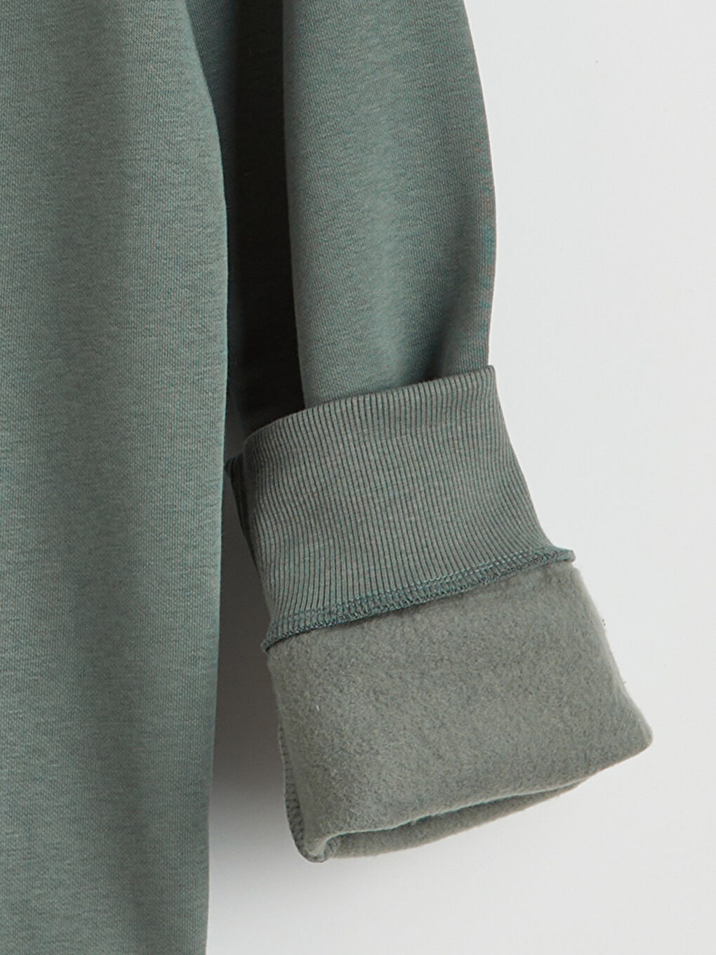 Yeşil Bisiklet Yaka Baskılı Erkek Sweatshirt-1