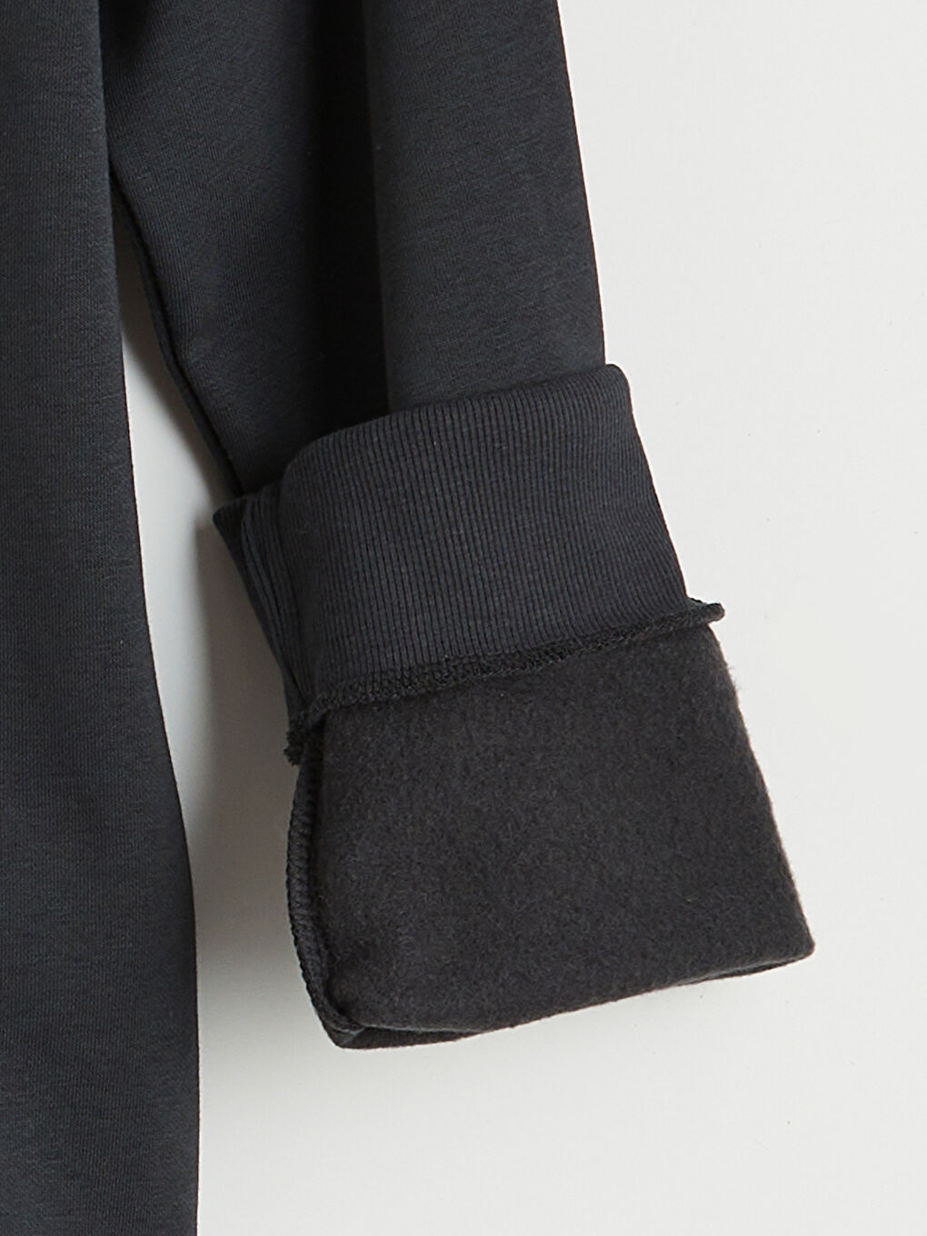 Antrasit Bisiklet Yaka Baskılı Erkek Kalın Sweatshirt-1