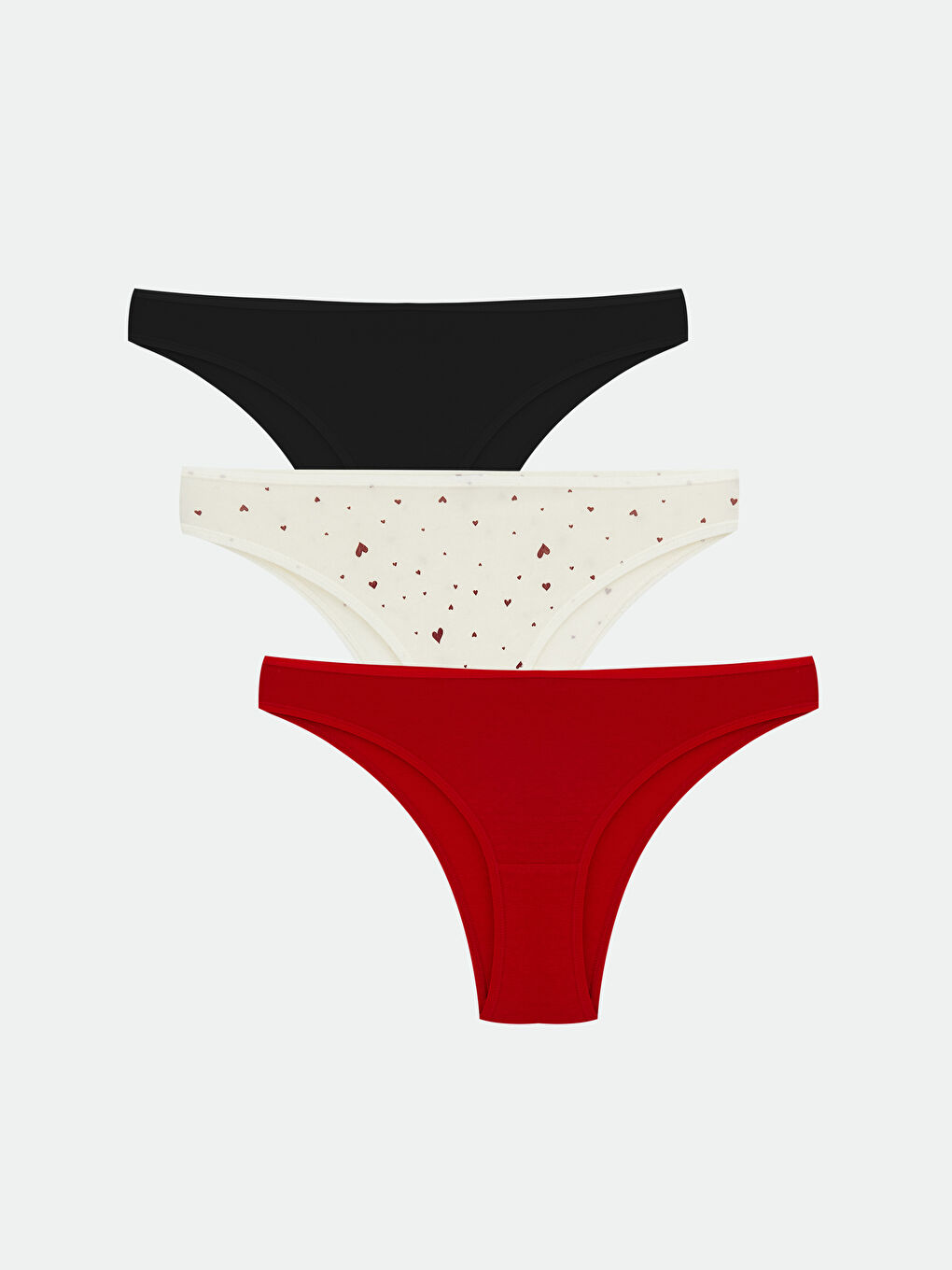 Ekru Baskılı Brazilian Külot 3'lü