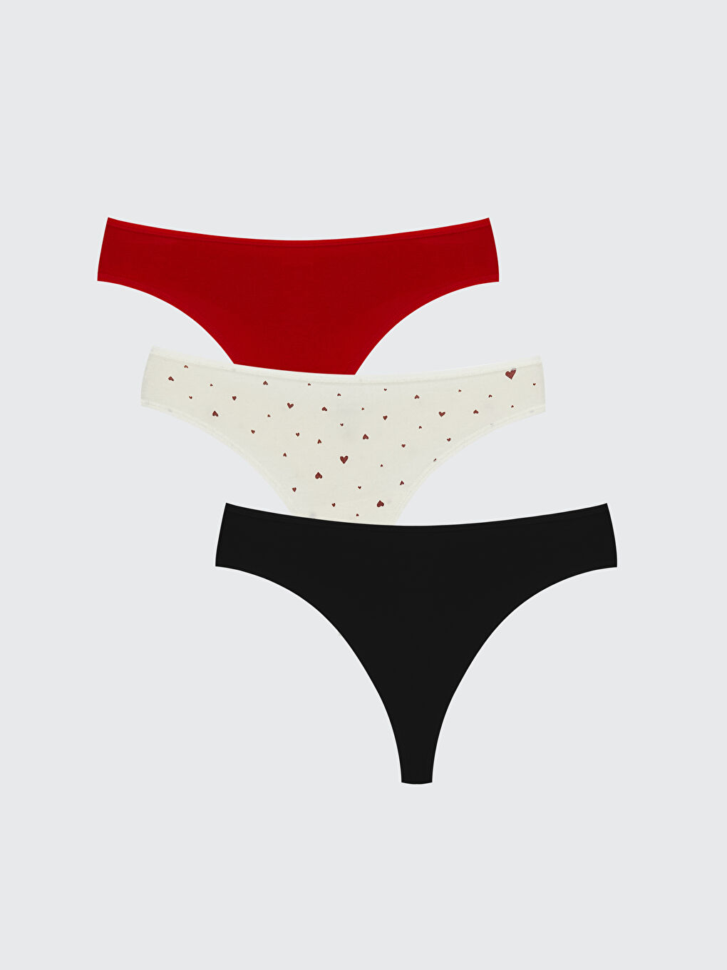 Ekru Baskılı Tanga Külot 3'lü