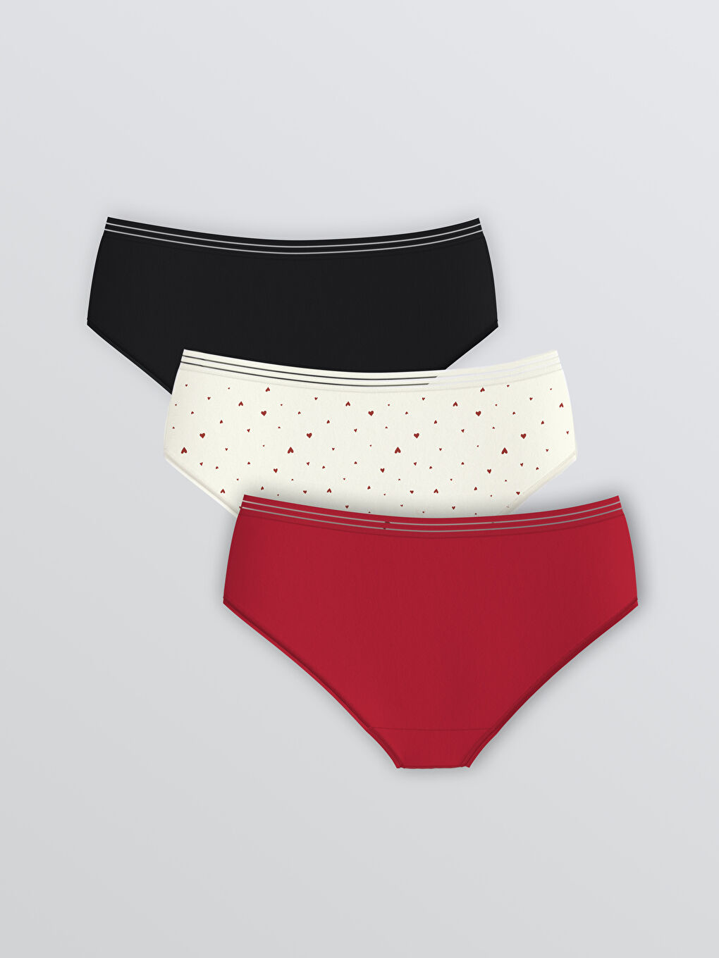 Ekru Baskılı Hipster Külot 3'lü-1