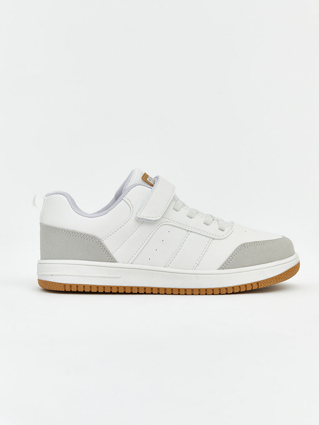 Beyaz Bağcıklı ve Cırt Cırtlı Erkek Çocuk Sneaker-1