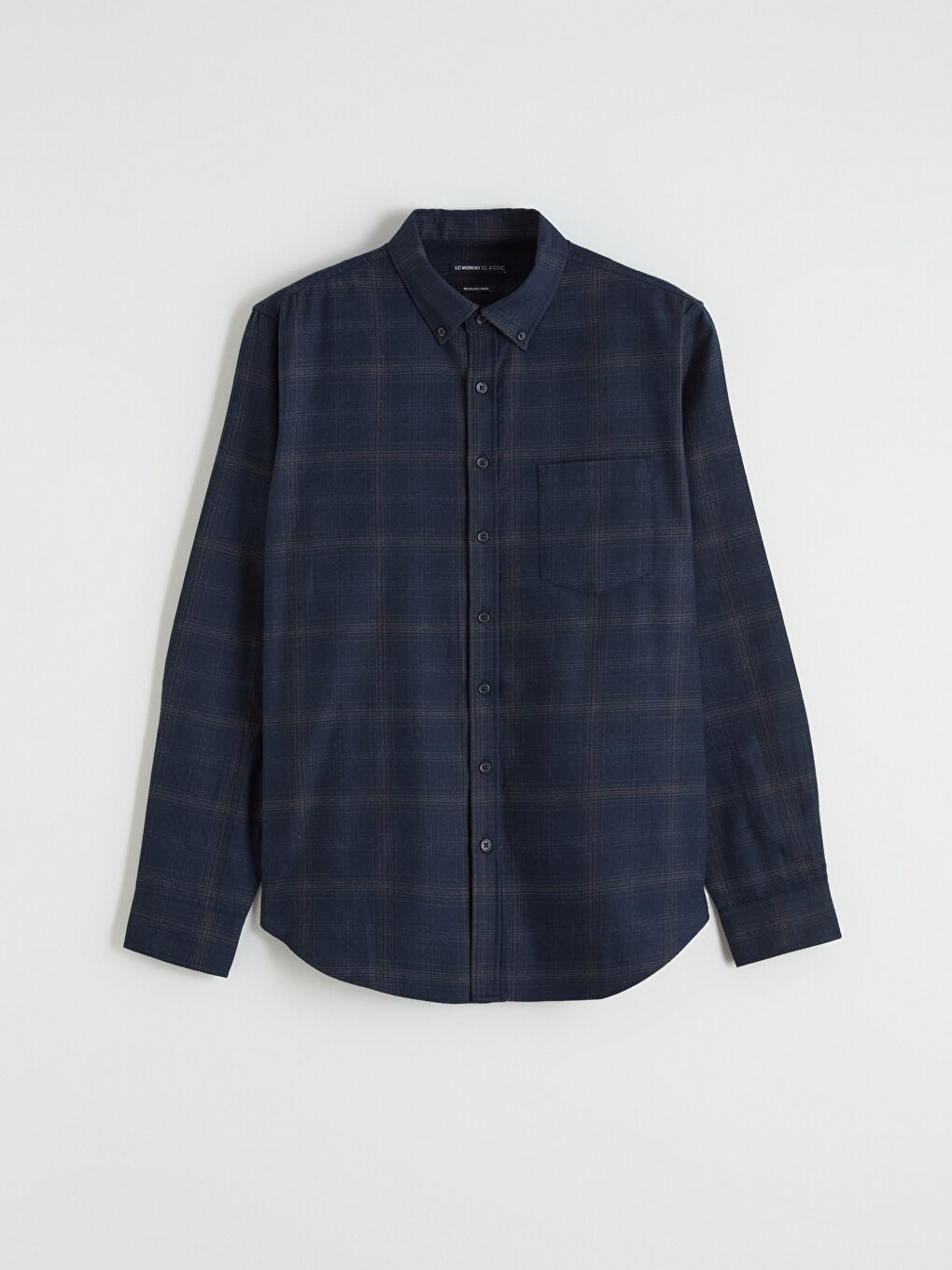 Regular Fit Plaid Gabardine Men's Shirt-4