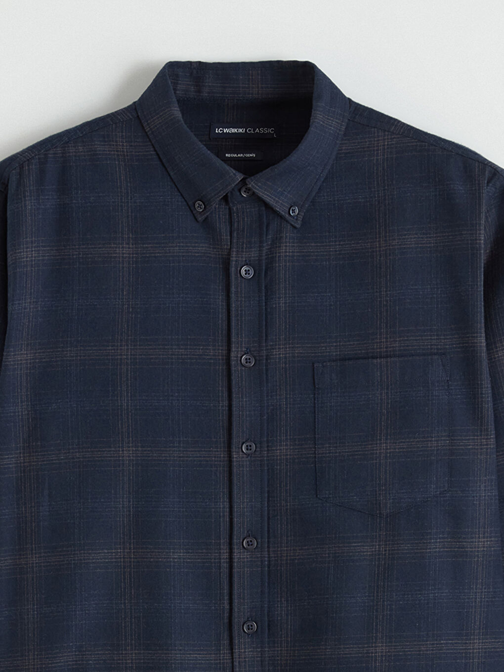 Regular Fit Plaid Gabardine Men's Shirt-5