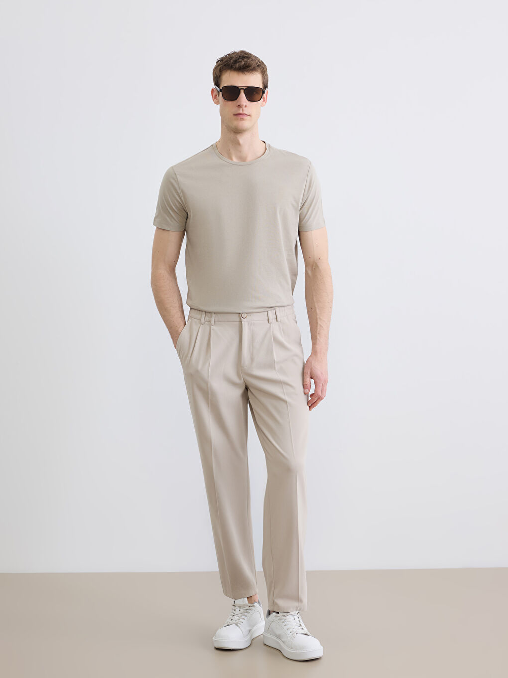 Bisiklet Yaka Penye Erkek Tişört-1