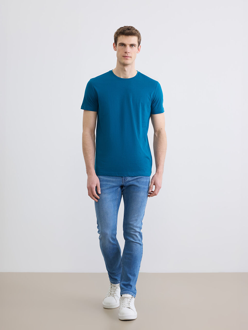 Bisiklet Yaka Penye Erkek Tişört-1