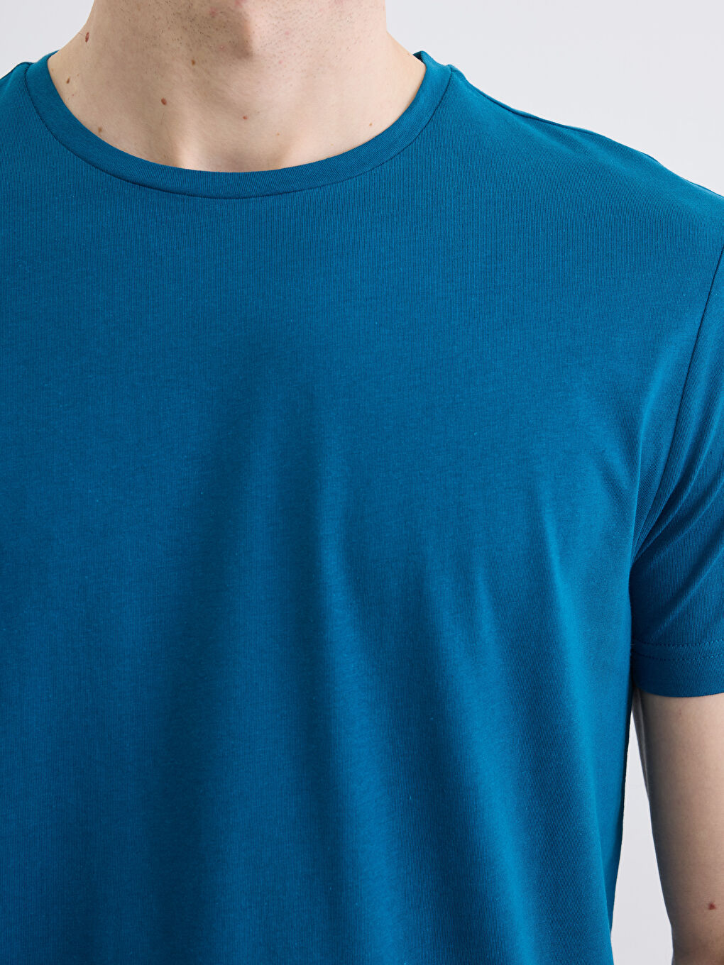 Bisiklet Yaka Penye Erkek Tişört-2