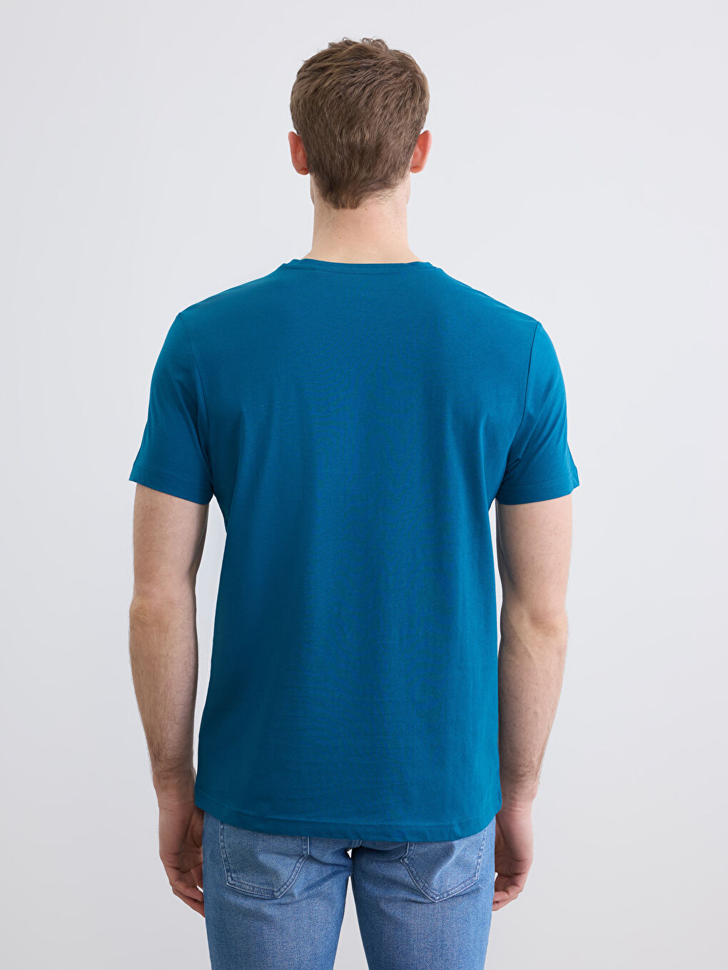 Bisiklet Yaka Penye Erkek Tişört-3